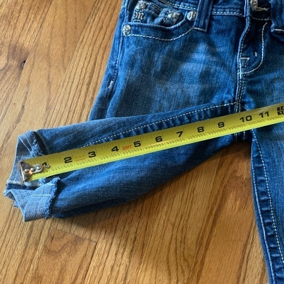 Miss Me Bermuda Jean Shorts Youth Size 10 Blue Denim Rhinestones - Picture 11 of 11